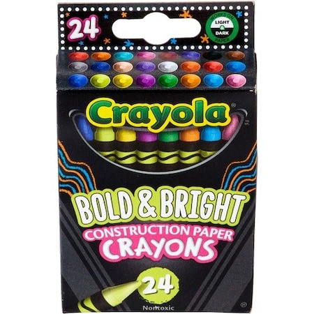 Crayola Crayons, f/Craft Paper, 24 Bold/Bright Colors, AST, 24PK CYO523463